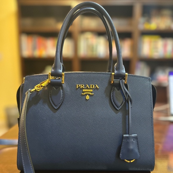 Prada bag, soft-c saffiano leather, Size Mini, and Color, Blue - Picture 1 of 9